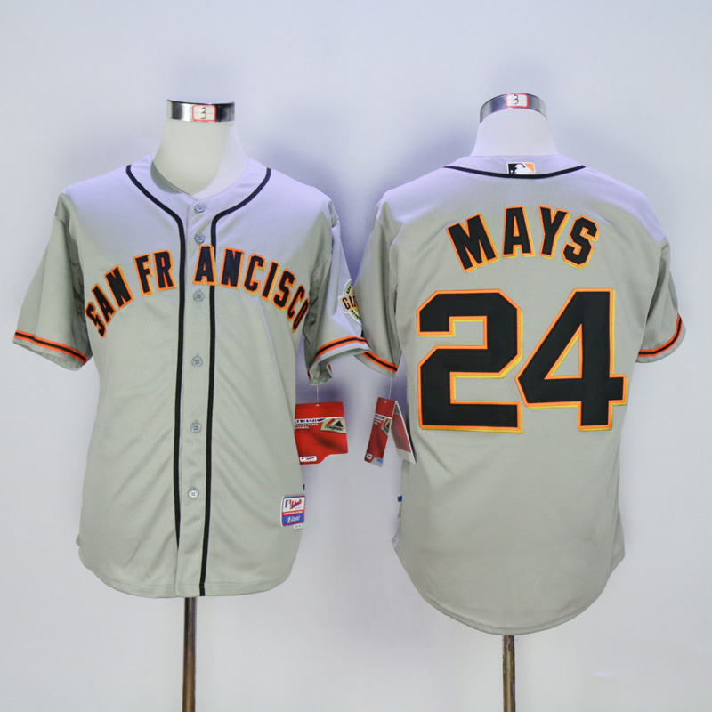Men San Francisco Giants #24 Mays Grey MLB Jerseys